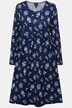 Šaty, žerzej, krátké, květovaným vzor, kulatý výstřih, dlouhé rukávy
