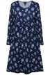 Šaty, žerzej, krátké, květovaným vzor, kulatý výstřih, dlouhé rukávy