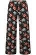 Kalhoty, žerzej s květy, rovné nohavice, elastický pas
