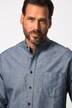 Hemd, Langarm, Leinenmix, Jeanslook, Stehkragen, Modern Fit, bis 8 XL