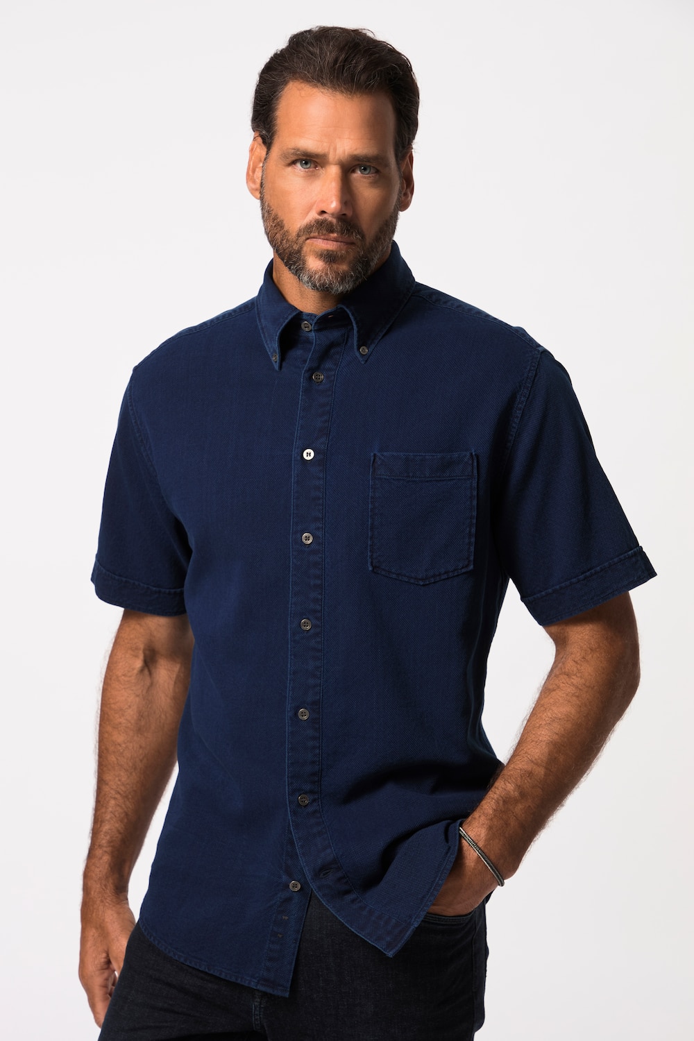 Grote Maten Overhemd, Heren, blauw, Maat: XL, Katoen, JP1880