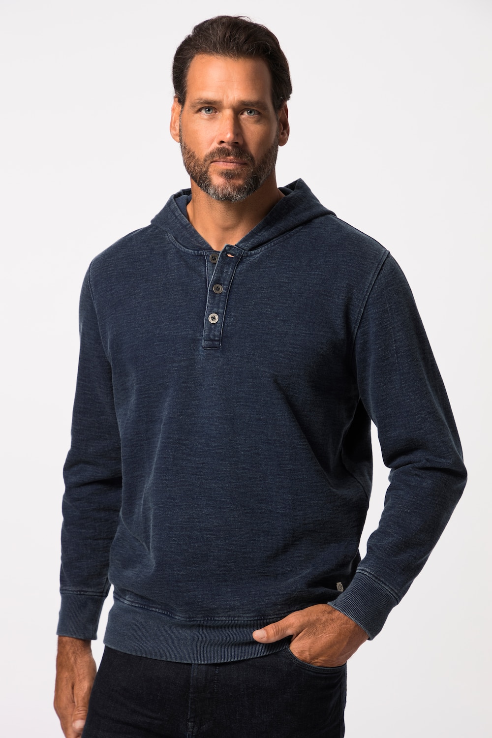 grandes tailles sweat-shirt à capuche au look vintage. jusqu'au 8xl., hommes, bleu, taille: 7xl, coton, jp1880