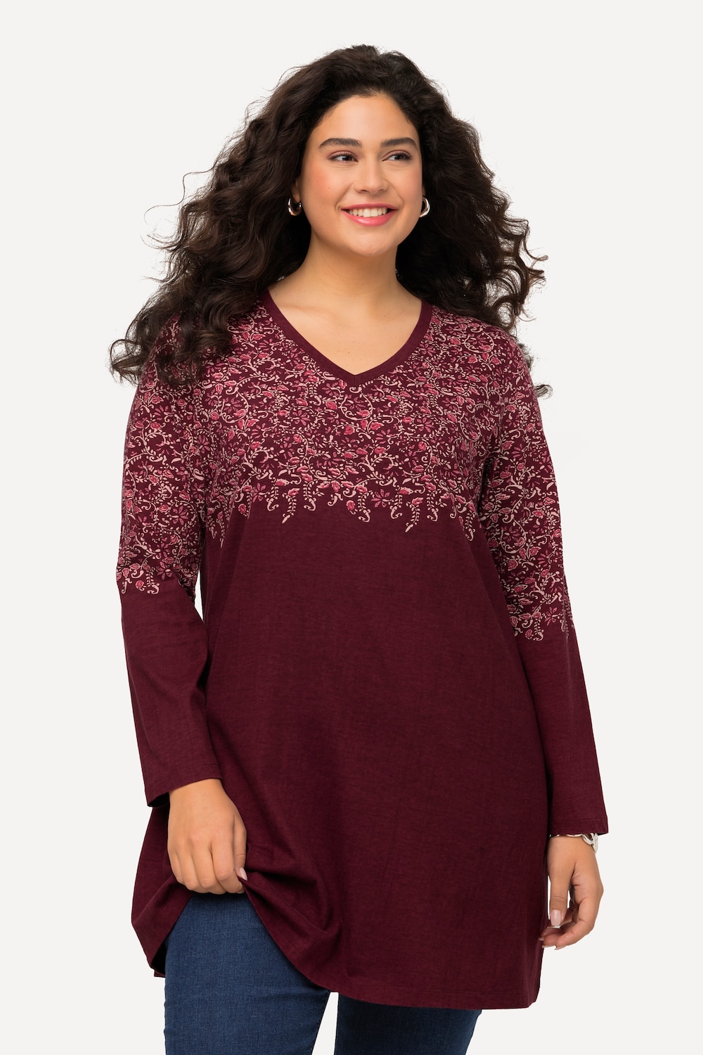 Große Größen Longshirt, Damen, lila, Größe: 54/56, Baumwolle, Ulla Popken