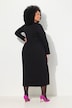 Notch Neck Empire Knit Long Sleeve Dress