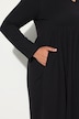 Notch Neck Empire Knit Long Sleeve Dress