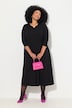 Notch Neck Empire Knit Long Sleeve Dress