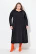 Notch Neck Empire Knit Long Sleeve Dress