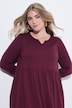 Jersey-Maxikleid, A-Linie, Tunika-Ausschnitt, Langarm
