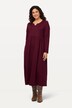 Jersey-Maxikleid, A-Linie, Tunika-Ausschnitt, Langarm