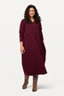 Jersey-Maxikleid, A-Linie, Tunika-Ausschnitt, Langarm