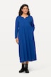 Jersey-Maxikleid, A-Linie, Tunika-Ausschnitt, Langarm