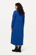 Jersey-Maxikleid, A-Linie, Tunika-Ausschnitt, Langarm