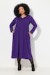 Jersey-Maxikleid, A-Linie, Tunika-Ausschnitt, Langarm