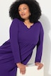 Jersey-Maxikleid, A-Linie, Tunika-Ausschnitt, Langarm