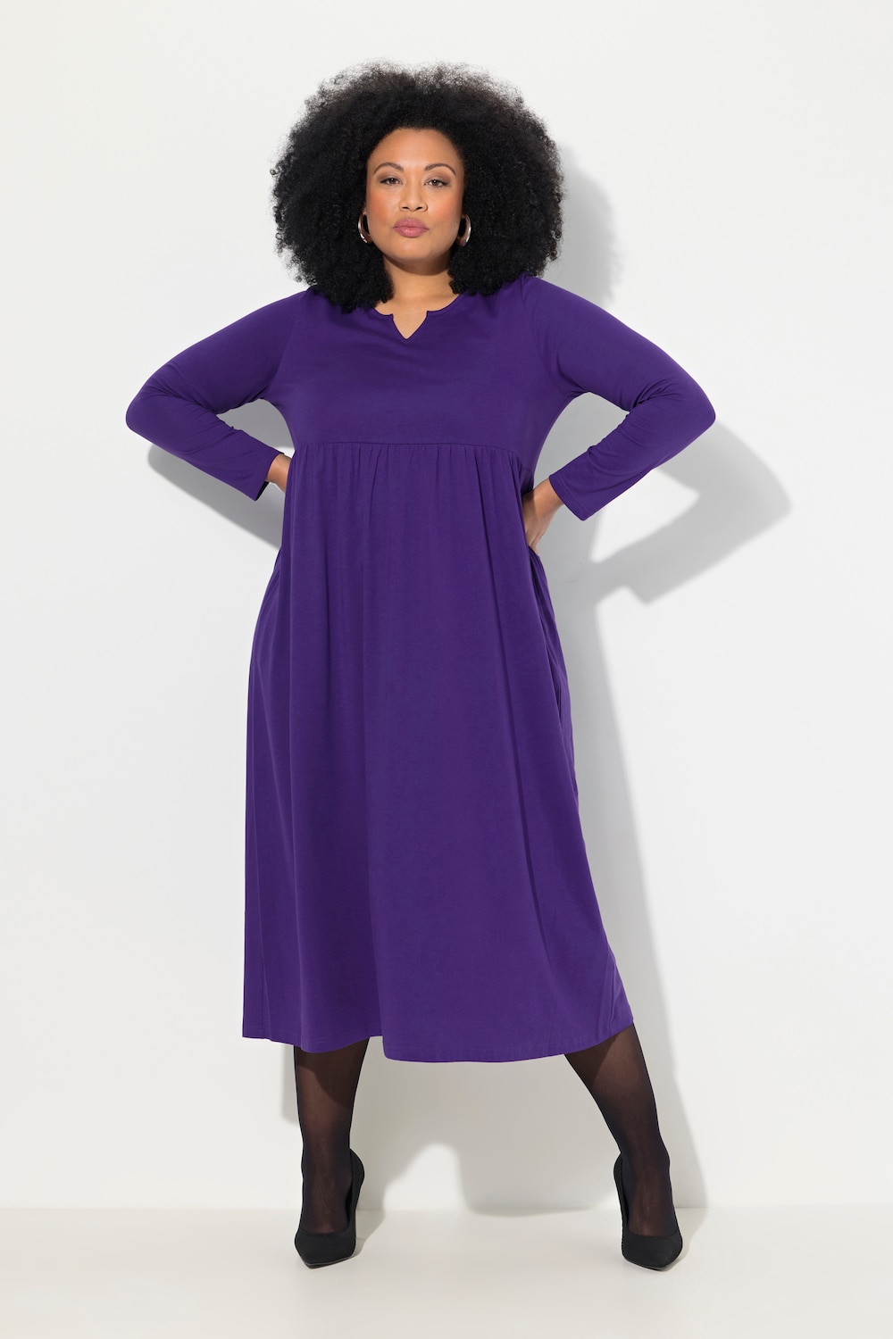 Große Größen Kleid, Damen, lila, Größe: 46/48, Baumwolle, Ulla Popken