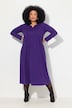 Jersey-Maxikleid, A-Linie, Tunika-Ausschnitt, Langarm
