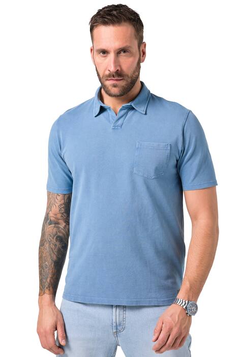 Polokošile, krátké rukávy, piké, džínový vzhled, do 8XL