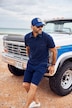 Poloshirt, korte mouwen, piqué, jeanslook, tot 8XL