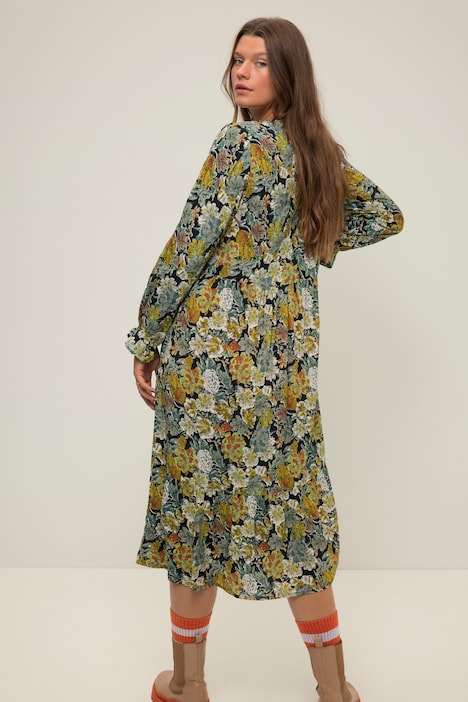 Long Sleeve Floral A-Line Dress | More Dresses | Dresses