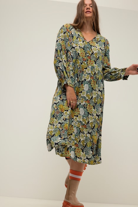 Long Sleeve Floral A-Line Dress | More Dresses | Dresses