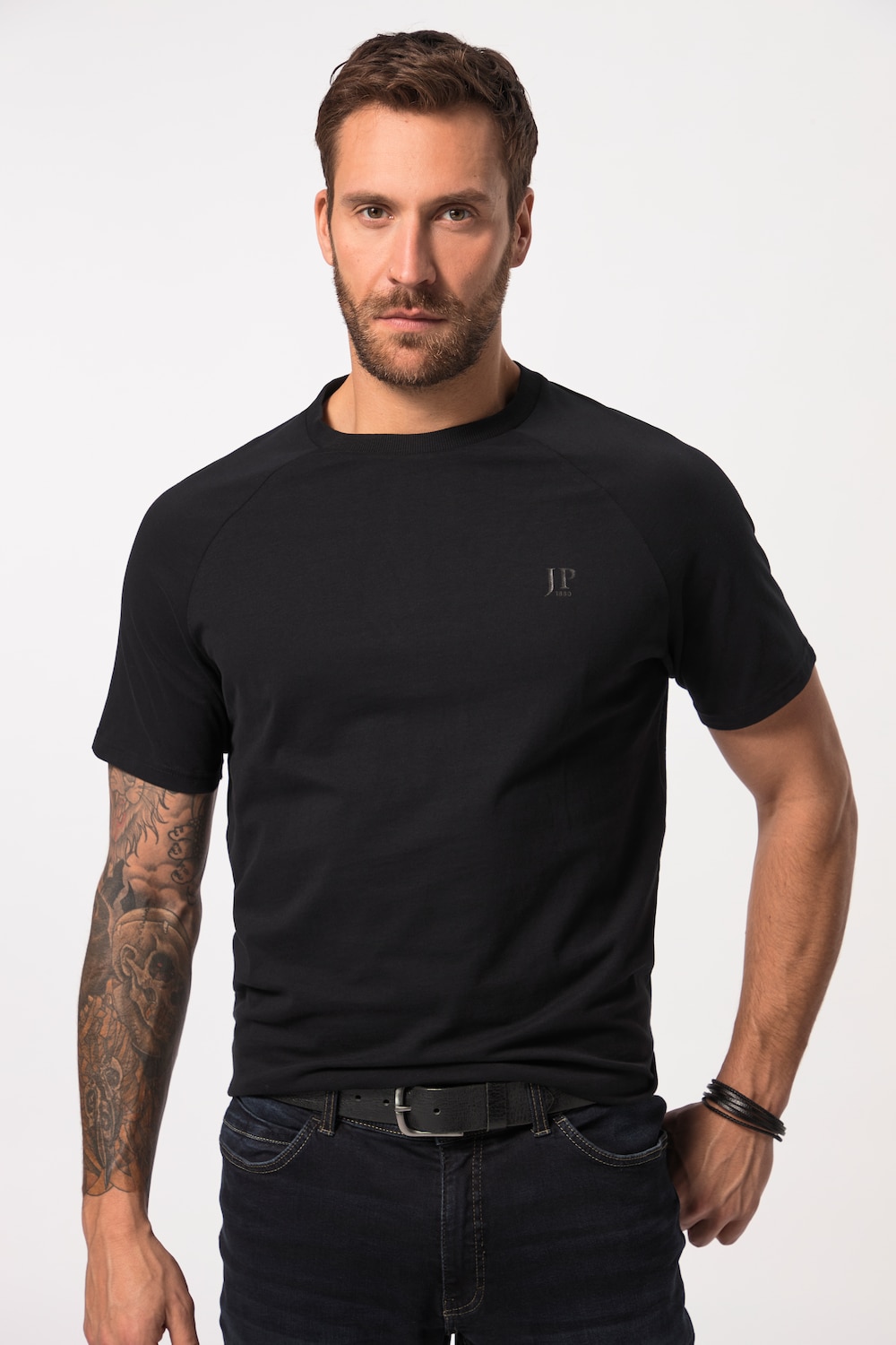 Grote Maten T-shirt, Heren, zwart, Maat: 6XL, Katoen, JP1880