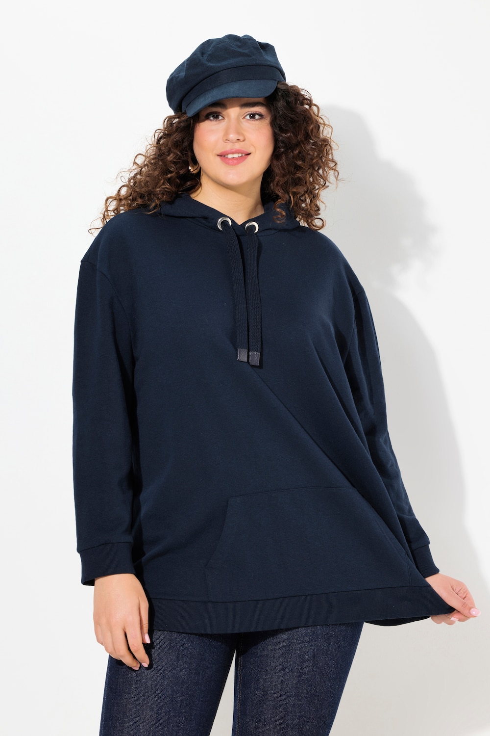 Große Größen Hoodie, Damen, blau, Größe: 54/56, Baumwolle/Polyester, Ulla Popken