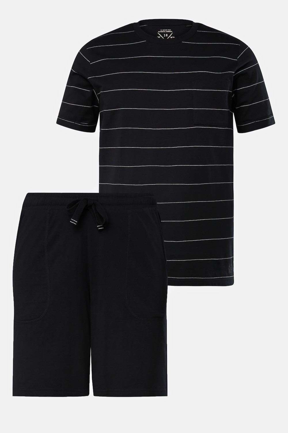 Pyjama, korte tweedelige set, T-shirt met strepen, shorts, tot 8XL