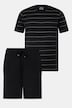 Pyjama court deux pièces, T-shirt rayé et short - jusqu'au 8XL