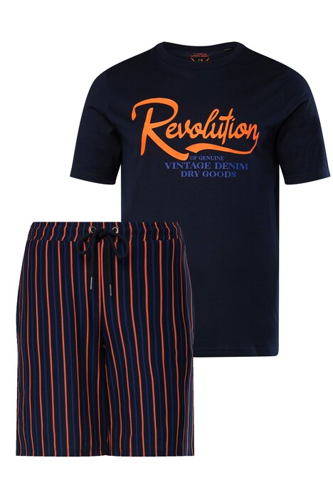 Pyžamo, krátké dvojdílné, tričko s potiskem, pruhované šortky, do 8XL