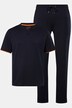 Schlafanzug, Zweiteiler, Henley, lange Hose, bis 8 XL
