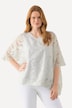 Tunika, Marmor-Design, Oversized, V-Ausschnitt, Halbarm
