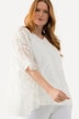 Tunika, Marmor-Design, Oversized, V-Ausschnitt, Halbarm