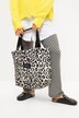 Shopper, quiltat tyg, leopardprint