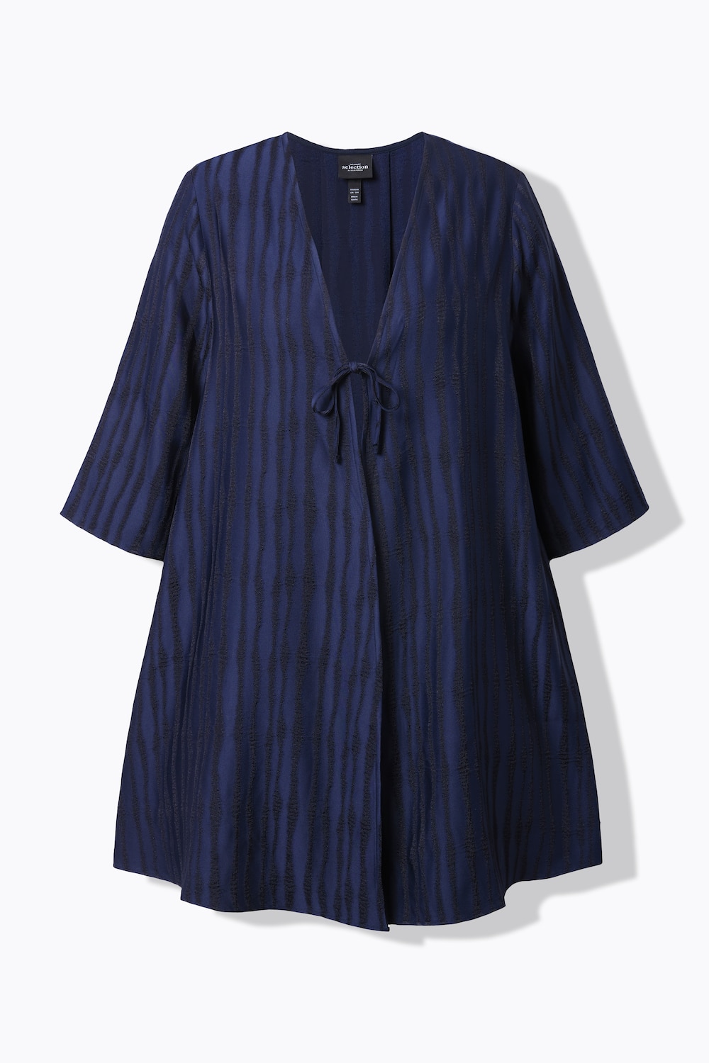 Stora storlekar Easy Going-jacka med v-ringning, Dam, blå, storlek: 50/52, Viskos/Polyester, Ulla Popken
