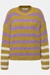 Pullover, oversized, Grobstrick, Streifenmix, Rundhals, Langarm