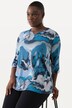 Marbled Stretch Blend 3/4 Sleeve Blouse