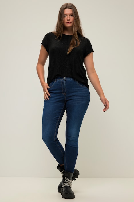 Skinny-Jeans, cutted Saum, 5-Pocket, Elastikbund | Hosen | Jeans