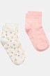 2er-Pack Socken, Blumen, kurzer Schaft
