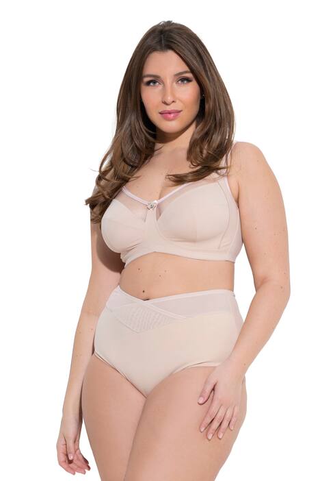 Tvarující maxi kalhotky, široký síťovaný pas, zavinovací vzhled, vysoký pas
