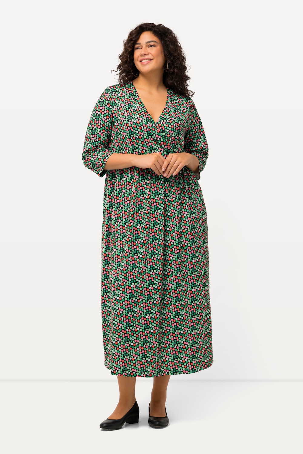 Große Größen Jerseykleid, Damen, schwarz, Größe: 62/64, Polyester, Ulla Popken