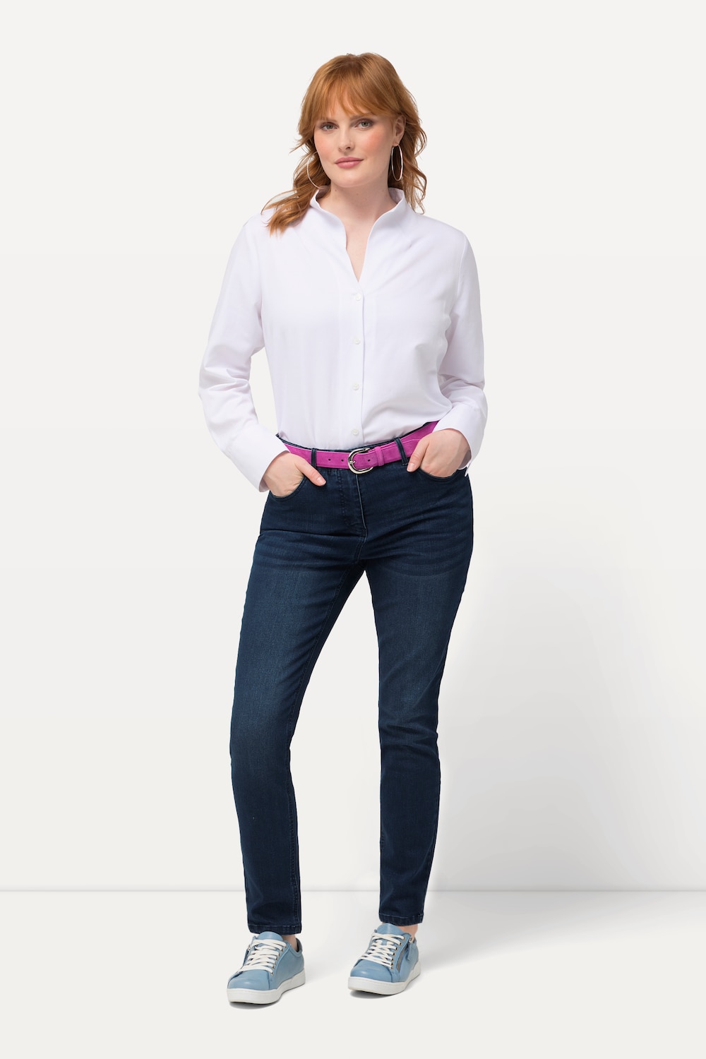 Grote Maten Skinny jeans Sarah, Dames, blauw, Maat: 23, Katoen/Polyester/Viscose, Ulla Popken