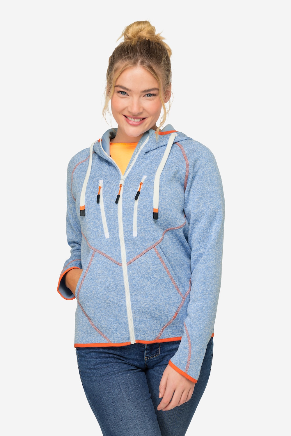 Große Größen Fleecejacke, Damen, blau, Größe: M, LAURASON