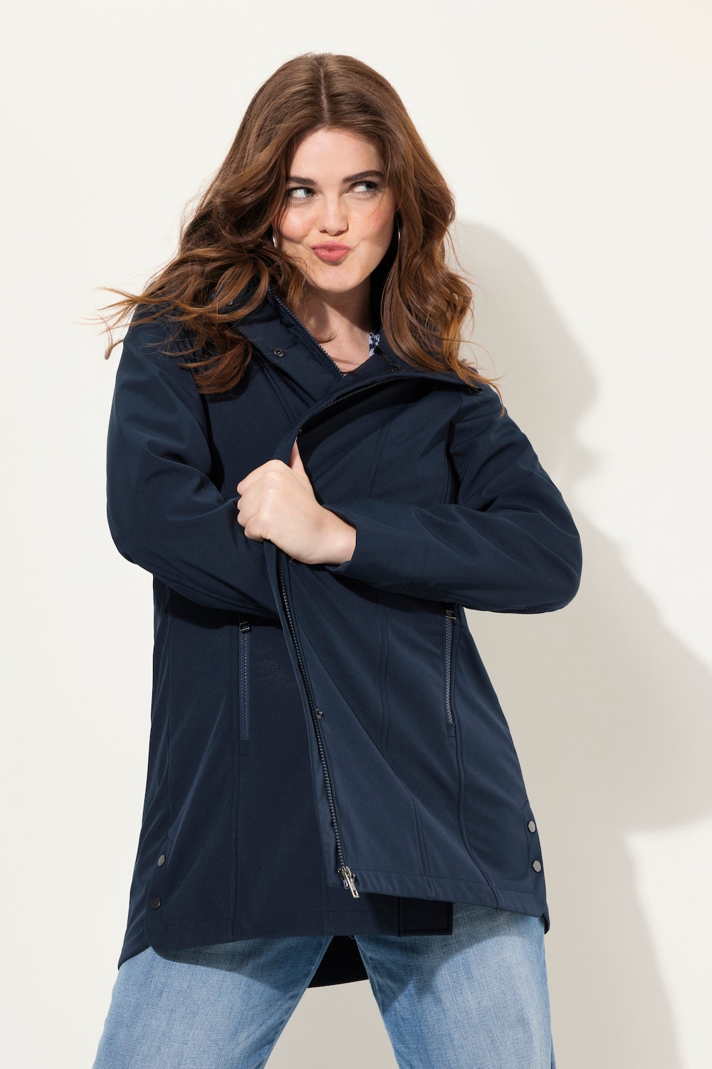 Große Größen HYPRAR Softshelljacke, Damen, blau, Größe: 58/60, Polyester, Ulla Popken