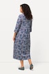 Jerseykleid, Blüten, A-Linie, Rundhals, 3/4-Arm
