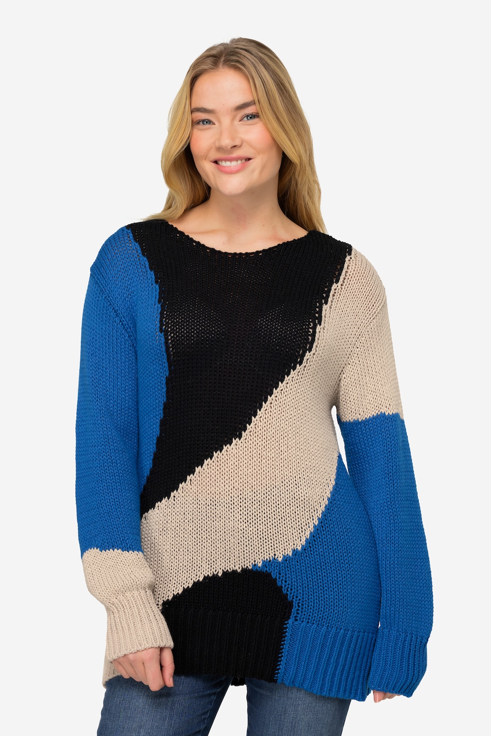 Große Größen Pullover, Damen, grau, Größe: L, Baumwolle/Polyester, LAURASON