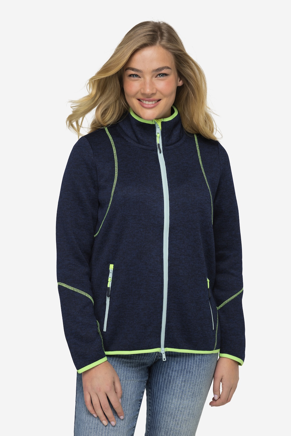 Große Größen Fleecejacke, Damen, blau, Größe: L, LAURASON