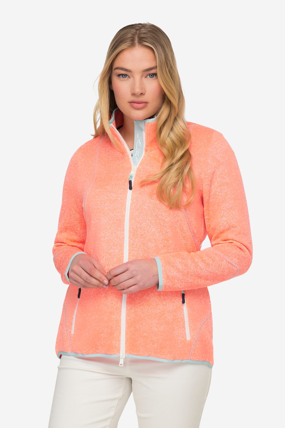 Große Größen Fleecejacke, Damen, orange, Größe: L, LAURASON