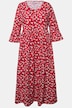 Heart Print Empire Knit Cotton A-line Pocket Dress