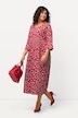 Heart Print Empire Knit Cotton A-line Pocket Dress
