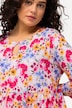 Jerseykleid, Blumen, Rundhals, Keyhole, 3/4-Arm